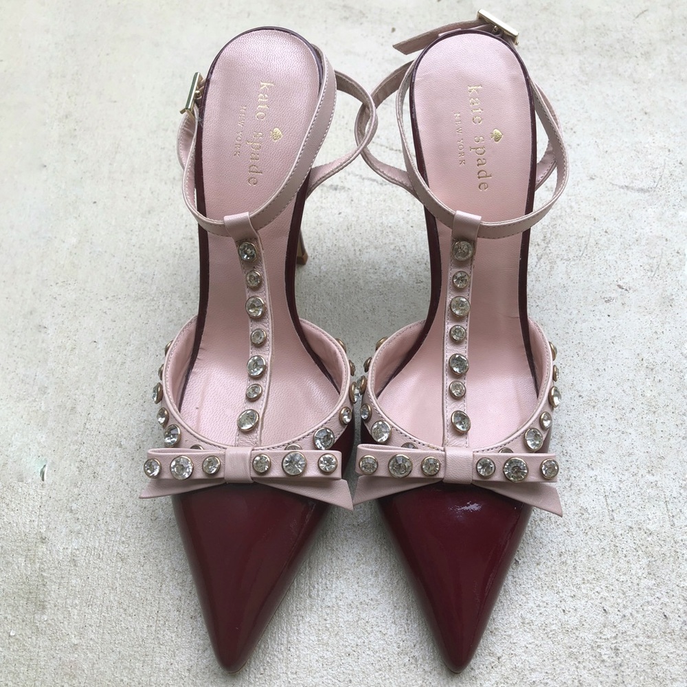 Kate Spade Lydia T-strap Heels Red/Pink Size 8